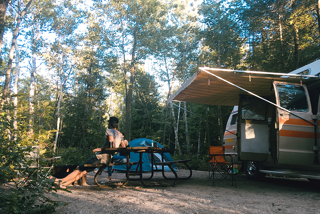 Generic-Van-Life-Camping-Spot-Magregor-Point-Provincial-Park-Ontario-Campfire