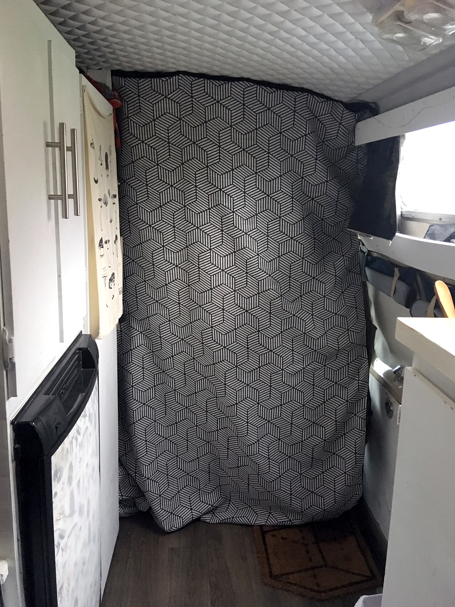 Generic Van Life - Winterization Tips for Vanlifers - Blackout Divider Curtain2