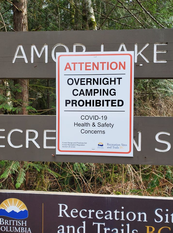 Generic Van Life - Pandemic Van Life - BC Rec Sites Closed